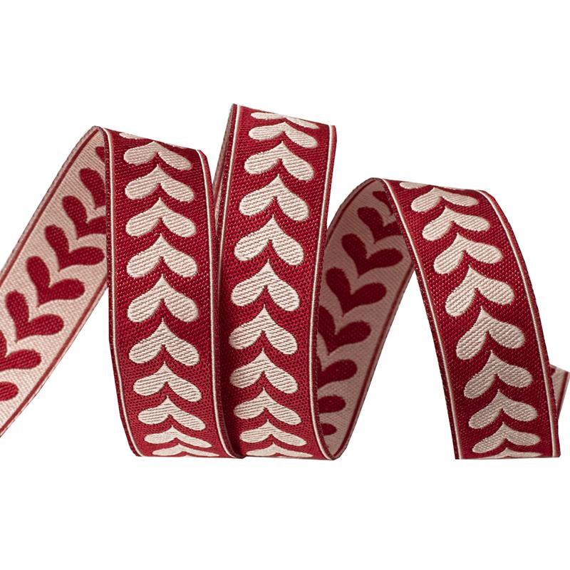 Ribbon Hearts Pearl On Red