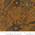Old World Yuletide poinsettia floral sienna brown fabric with metallic gold accents by Fancy That Design House for Moda Fabrics