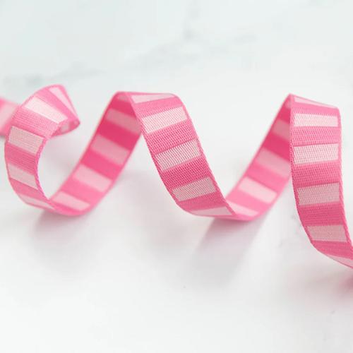 pink striped polyester webbing for bag straps and sewing