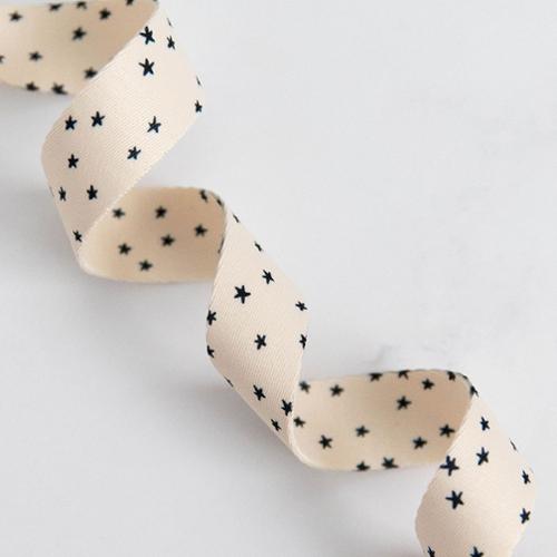 natural and black star polyester webbing for bag straps and sewing projects