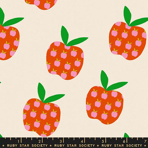 red apple canvas fabric ruby star society natural background