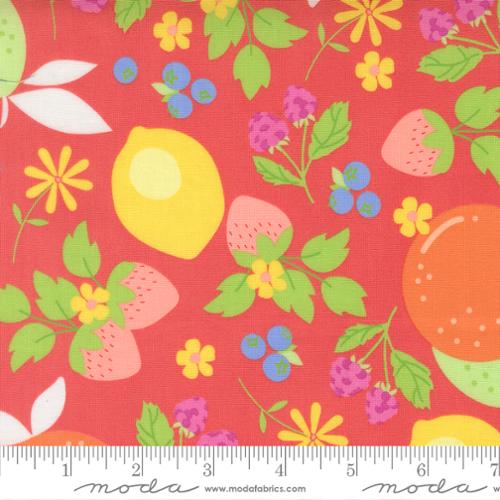 Fruit Salad Fruits Flamingo Red quilting cotton by Corey Yoder for Moda Fabrics