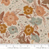 Wellspring Mochi Linen Eggshell fabric by Moda with rust, ochre, blue, peach, and brown florals on a warm eggshell background.