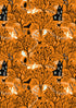 Witchy Woods on Halloween Orange Glow in the Dark Yardage