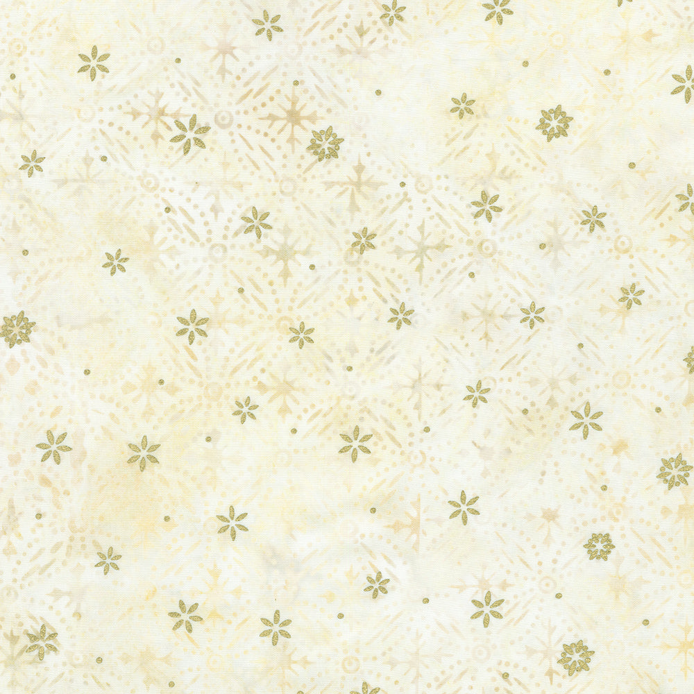 Artisan Batiks Twinkle Lights Geometric Winter Gold Sparkle Batik Fabric by Lunn Studios for Robert Kaufman – cool winter batik with metallic shimmer.