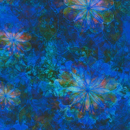Venice - Florals Sapphire Yardage