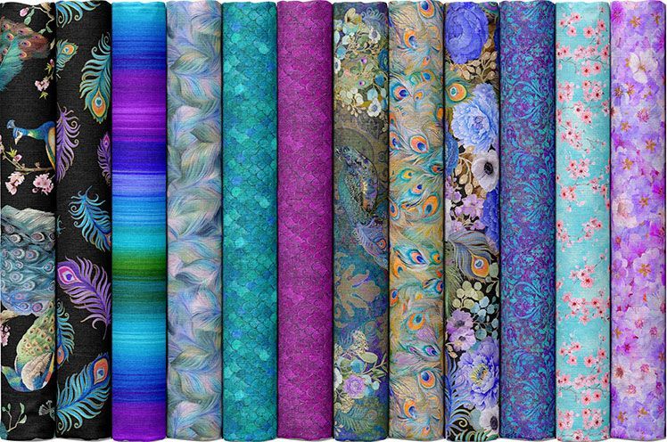 Flourish - Peacock Damask Wallpaper Purple