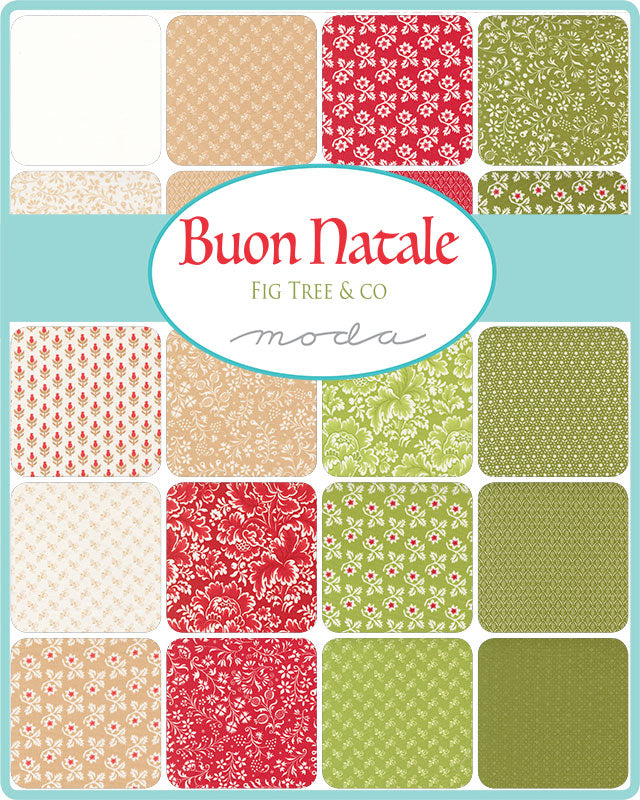 Buon Natale Charm Pack by Moda Fabrics – 42 Precut 5-Inch Squares