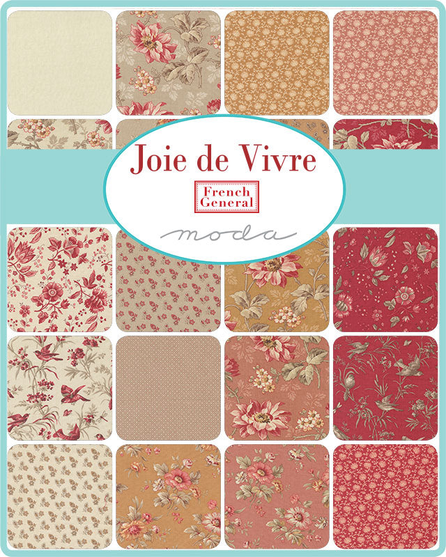 Joie De Vivre Mini Charm Pack by French General for Moda Fabrics 2.5 inch precut quilting cotton squares