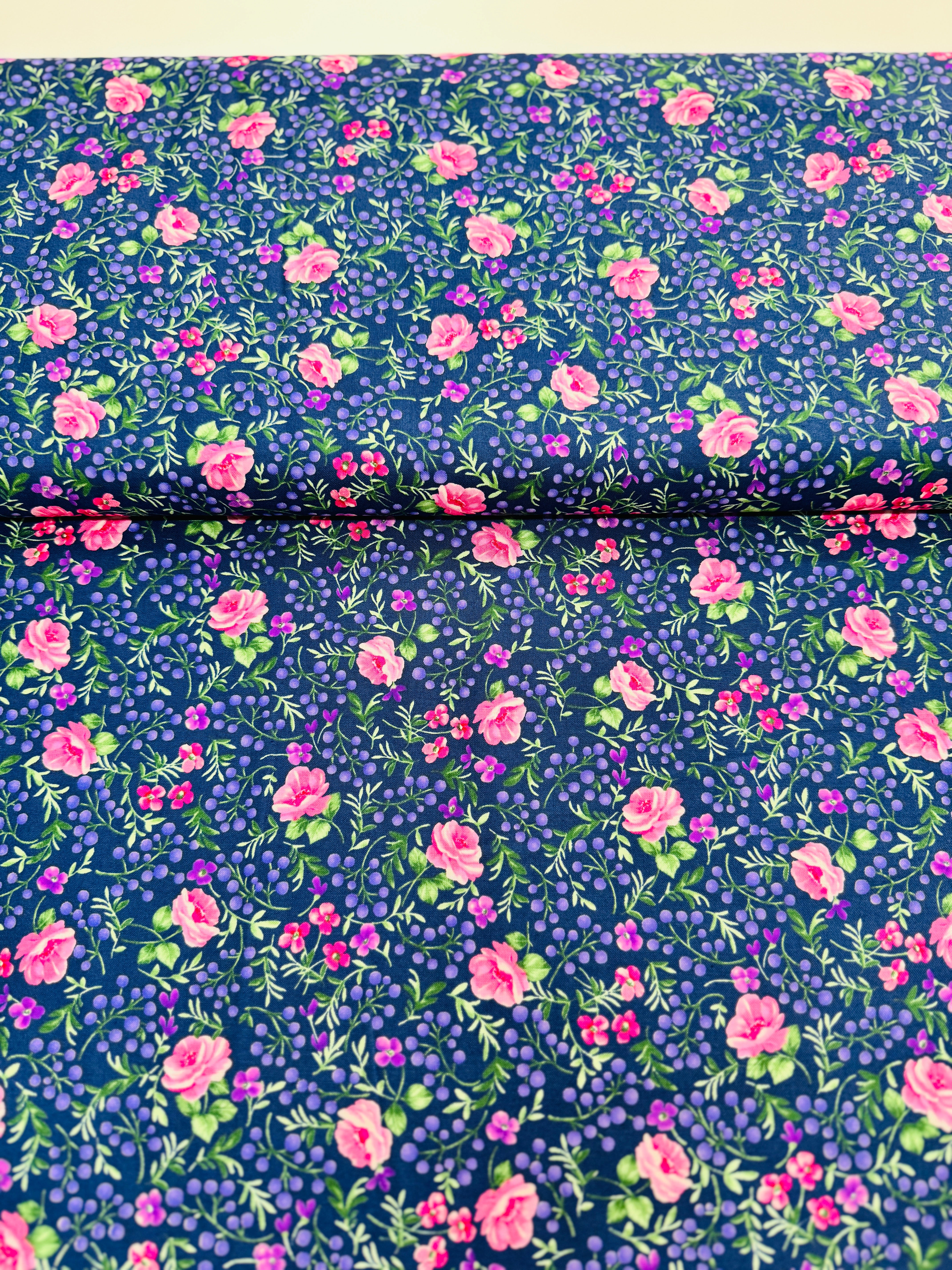 Chelsea - Floral Scatter Light Navy Yardage