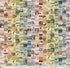 Tim Holtz Palette Multi Collage cotton canvas fabric featuring vintage photographs, botanical illustrations, birds, butterflies, stamps and antique ephemera.