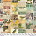 Tim Holtz Palette Multi Collage cotton canvas fabric featuring vintage photographs, botanical illustrations, birds, butterflies, stamps and antique ephemera.