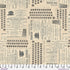 Tim Holtz Palette Neutral Typewriter cotton canvas fabric featuring antique typewriter keys, vintage printing press advertisements, and typography in neutral beige and charcoal tones by FreeSpirit Fabrics.