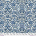 Tim Holtz Palette Indigo Wallpaper cotton canvas fabric featuring an elegant vintage floral wallpaper pattern in indigo blue on a cream background by FreeSpirit Fabrics.