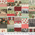 Tim Holtz Christmas Collage cotton canvas fabric featuring vintage Christmas patchwork with poinsettias, plaid, holiday typography, antique photographs, evergreen branches, and festive ephemera.