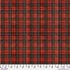 Tim Holtz Christmas Worn Plaid cotton canvas fabric featuring a distressed vintage red tartan plaid pattern with black, brown, and golden accents.
