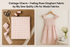 Folded gingham fabric with scissors, pink thread spools, and lace trim on a wooden surface. Soft pink gingham summer dress on hanger beside a tea setup with flowers - elegant, cottage-core vibe.