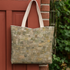 Tote bag made with Eclectic Elements Laboratory Curator Multi Canvas Fabric by Tim Holtz for FreeSpirit Fabrics.