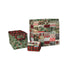 Handmade storage baskets, tote bags, and decorative throw pillows sewn from Tim Holtz Christmas Worn Plaid canvas fabric displayed in a cozy vintage-inspired holiday home setting.
