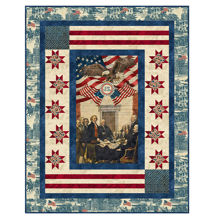 America 250 - Stonehenge Stars Red-Beige Yardage