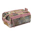 Double zip project bag sewn with Tim Holtz Palette Multi Ephemera Canvas showcasing the fabric's vintage collage print for sewing and travel organizers.