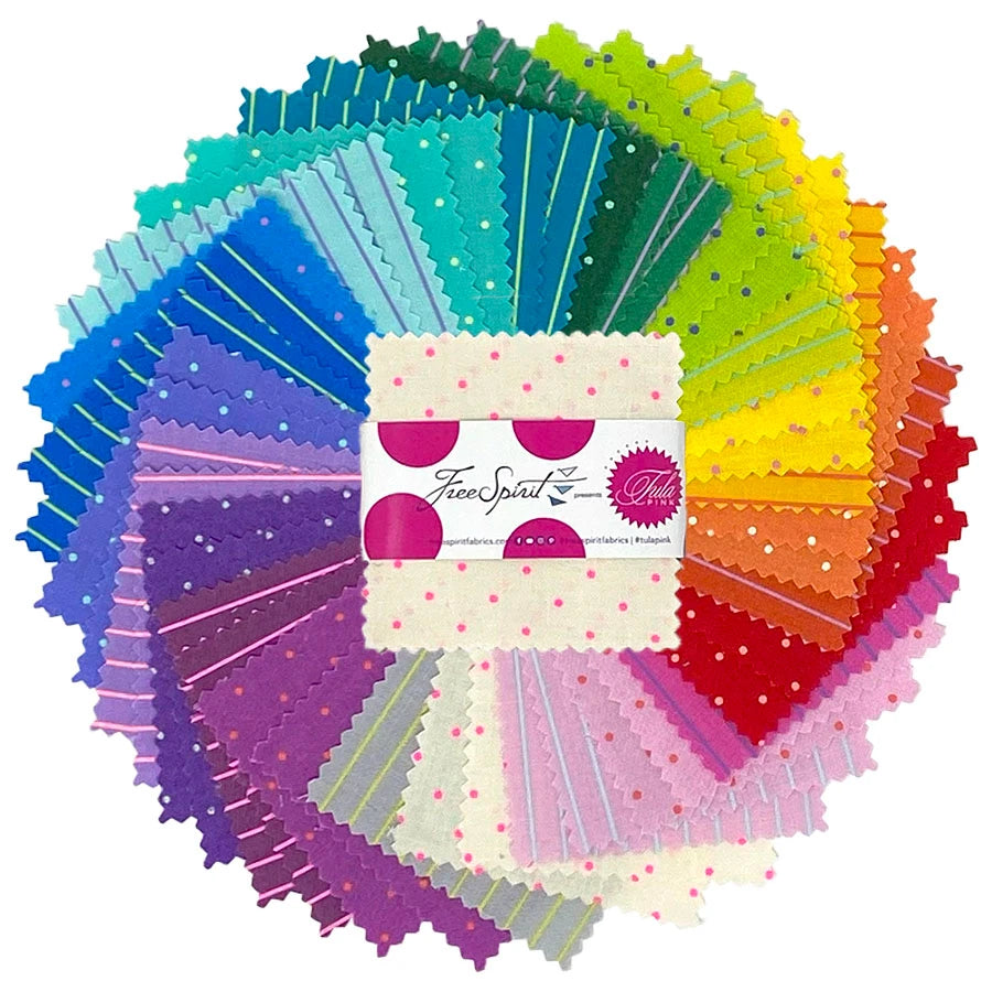 Tula Pink Tiny Coordinates 2.5 inch Mini Charm Pack from Tula's True Colors by FreeSpirit Fabrics