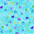 Evening Glow Butterflies in the Winds metallic cotton fabric by Chong-A Hwang featuring colorful butterflies with shimmering gold metallic accents on a soft sky blue watercolor background.