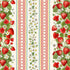 Berry Sweet Sweet Berry 11 Inch Stripe Fabric by Timeless Treasures – digitally printed red strawberries and stripe repeat on white cotton background