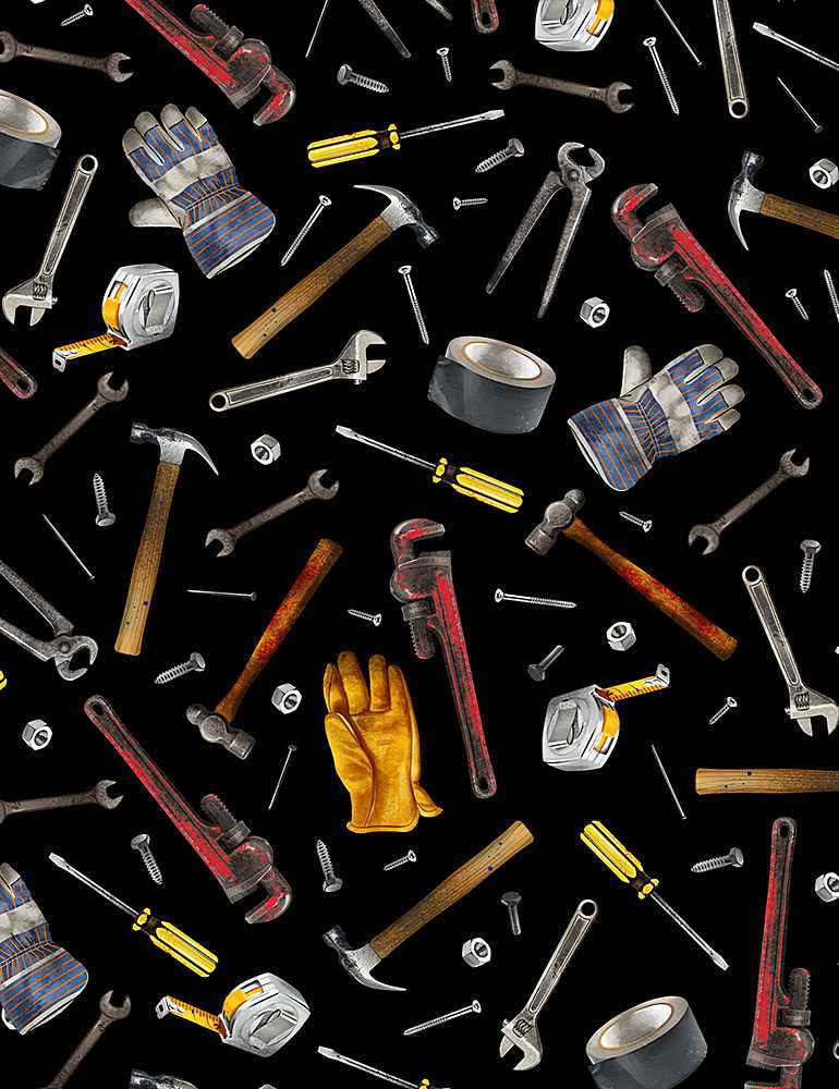 Tossed Garage Workshop Tools Yardage