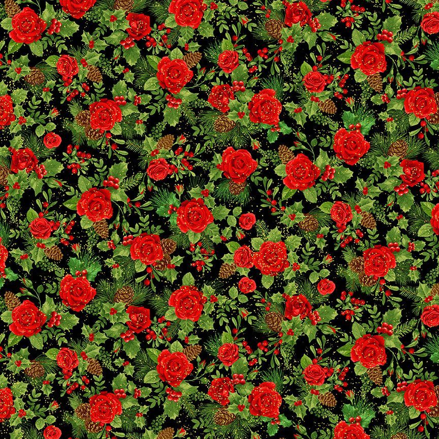 Winter Rose - Small Winter Rose Bouquet Black Metallic