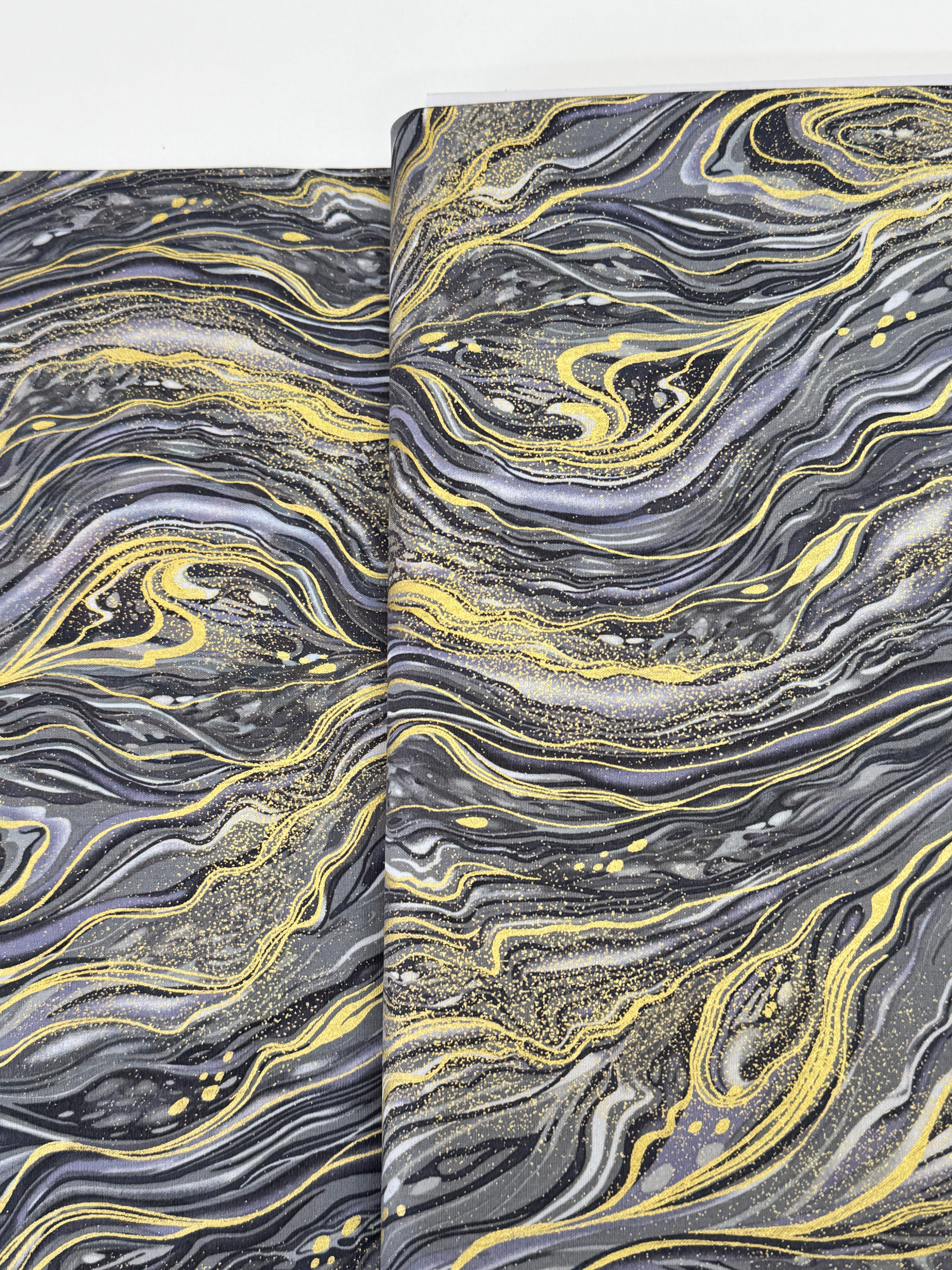 Abstract Marbling Iron Metallic Yardage