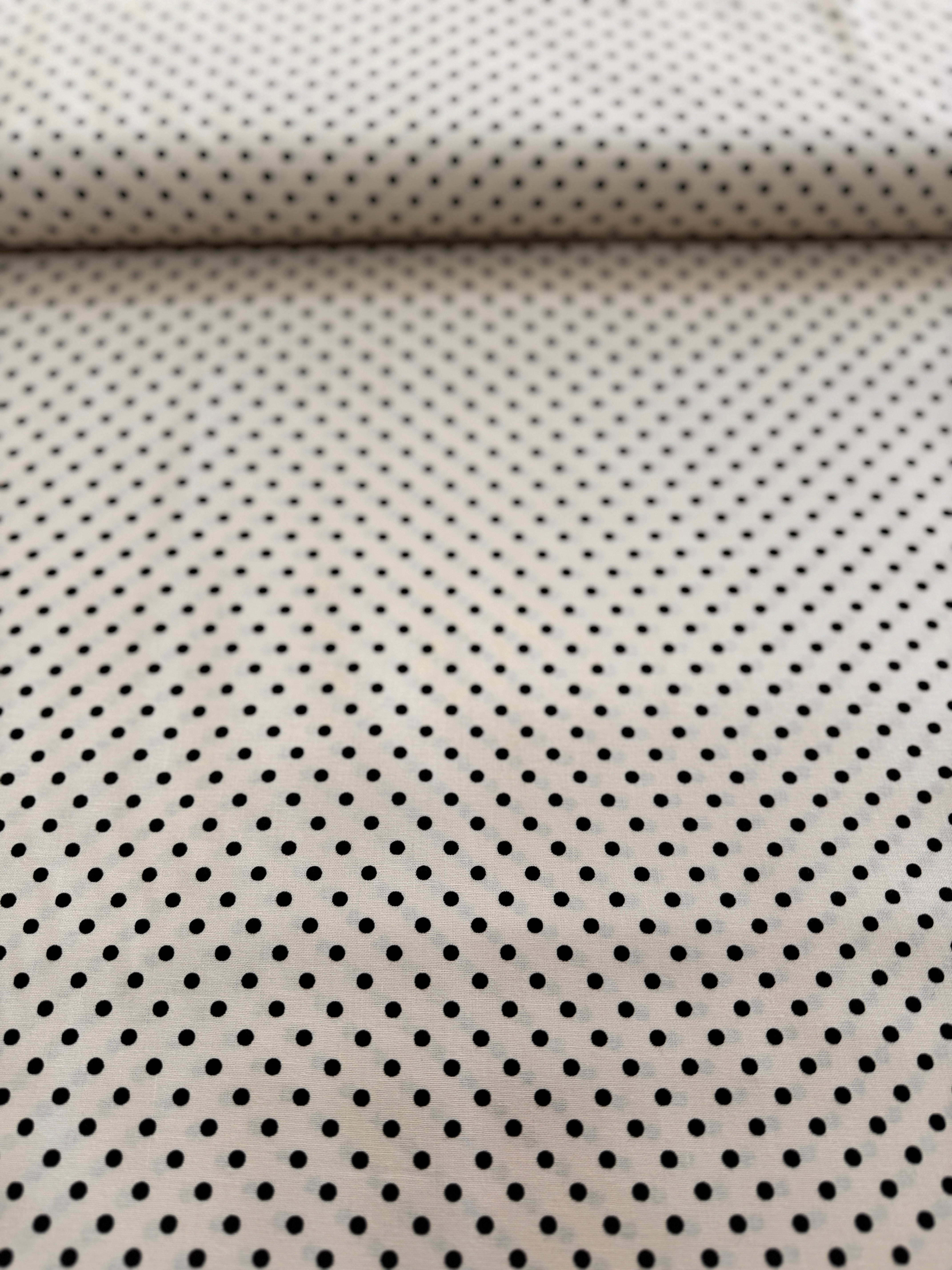 Sevenberry Dots-A-Lot - Black Dots on Ivory Yardage