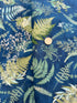Chickadee Cheer - Ferns Deep Blue/Gold Metallic Yardage