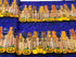 Feline Spooky Cats on Fence cotton fabric by Timeless Treasures featuring colorful Halloween cats, pumpkins, spider webs, and a rustic wooden fence.