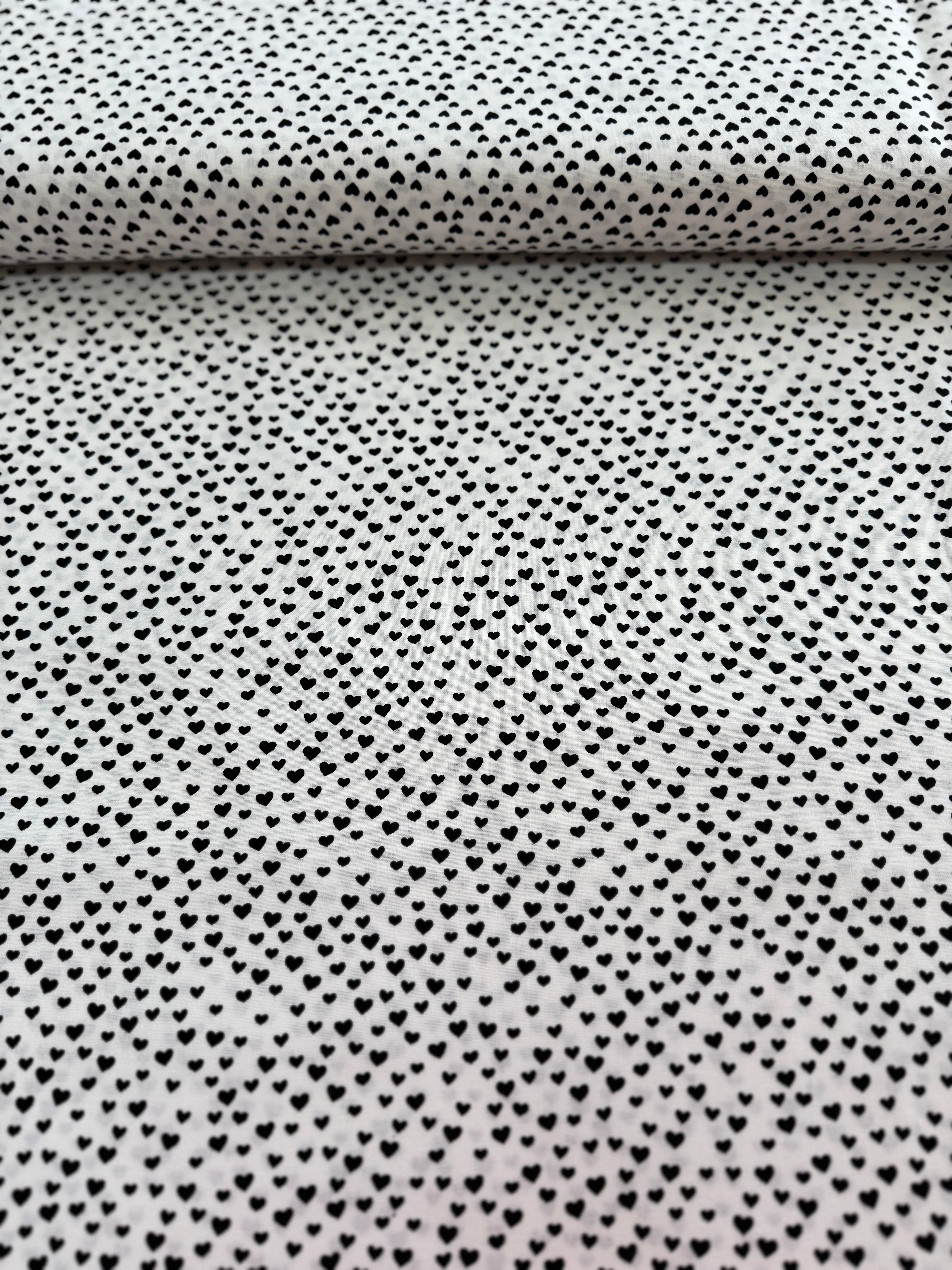 What's the Buzz? - Cute Little Hearts on White Yardage