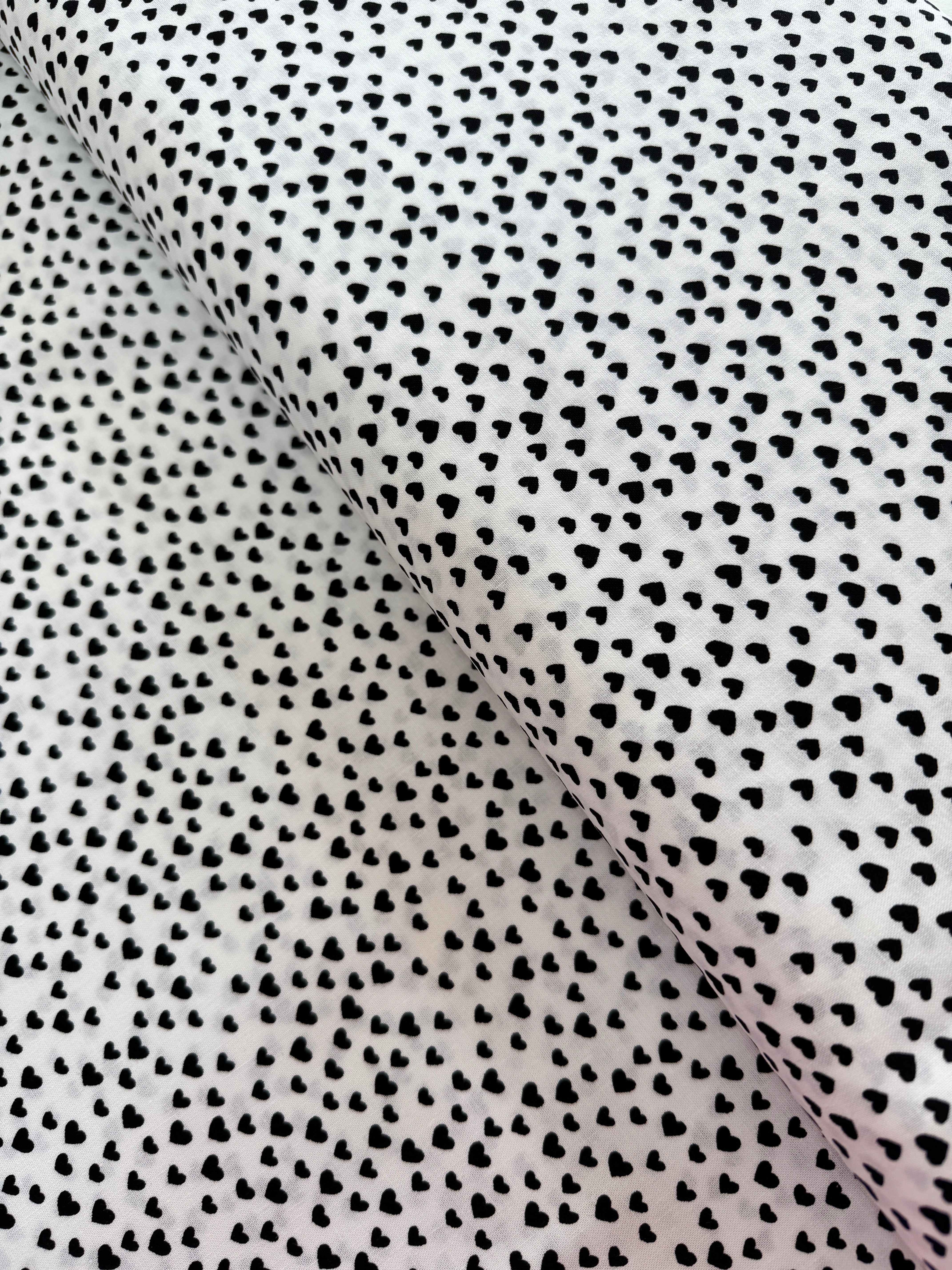 What's the Buzz? - Cute Little Hearts on White Yardage