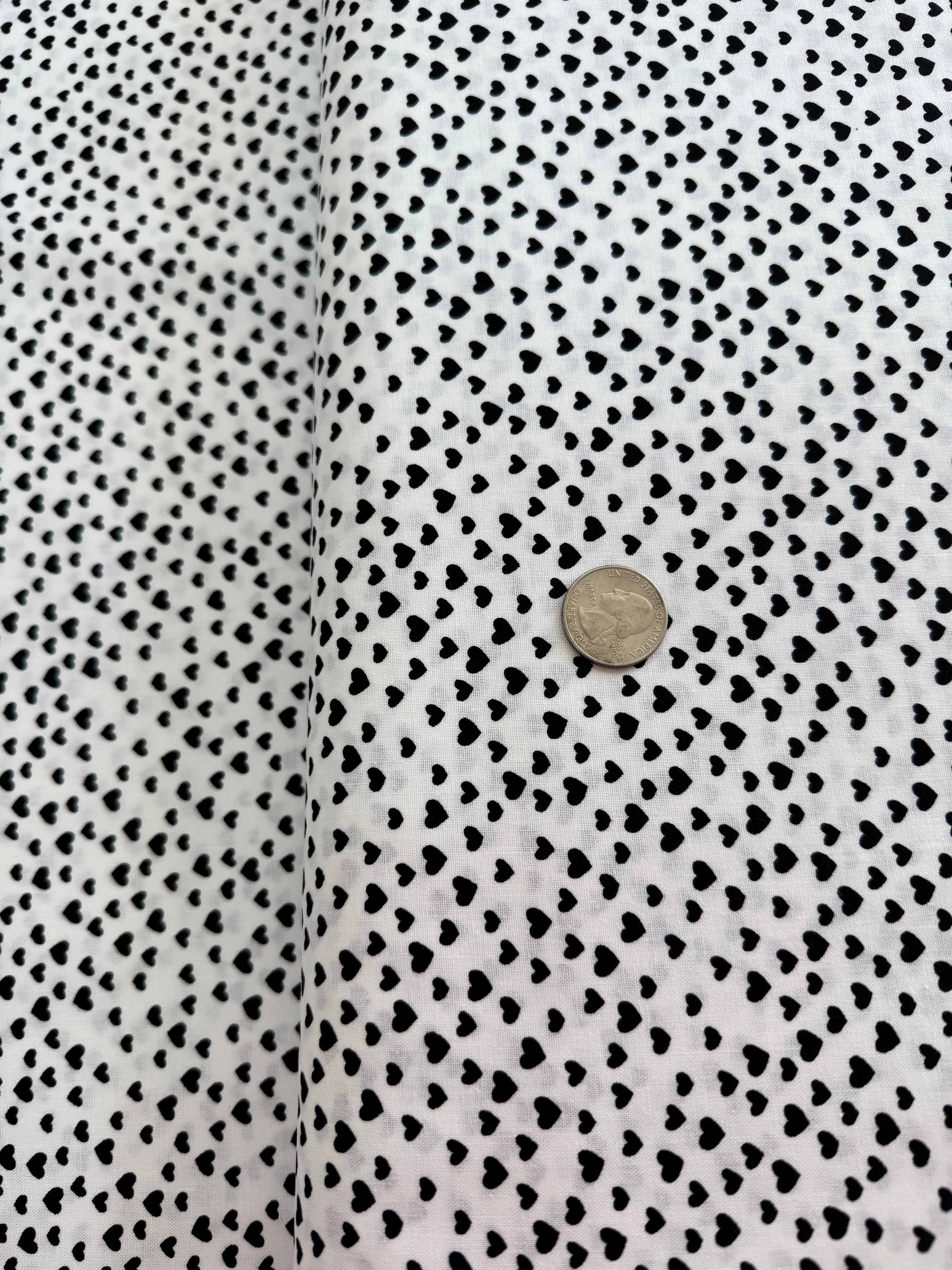 What's the Buzz? - Cute Little Hearts on White Yardage