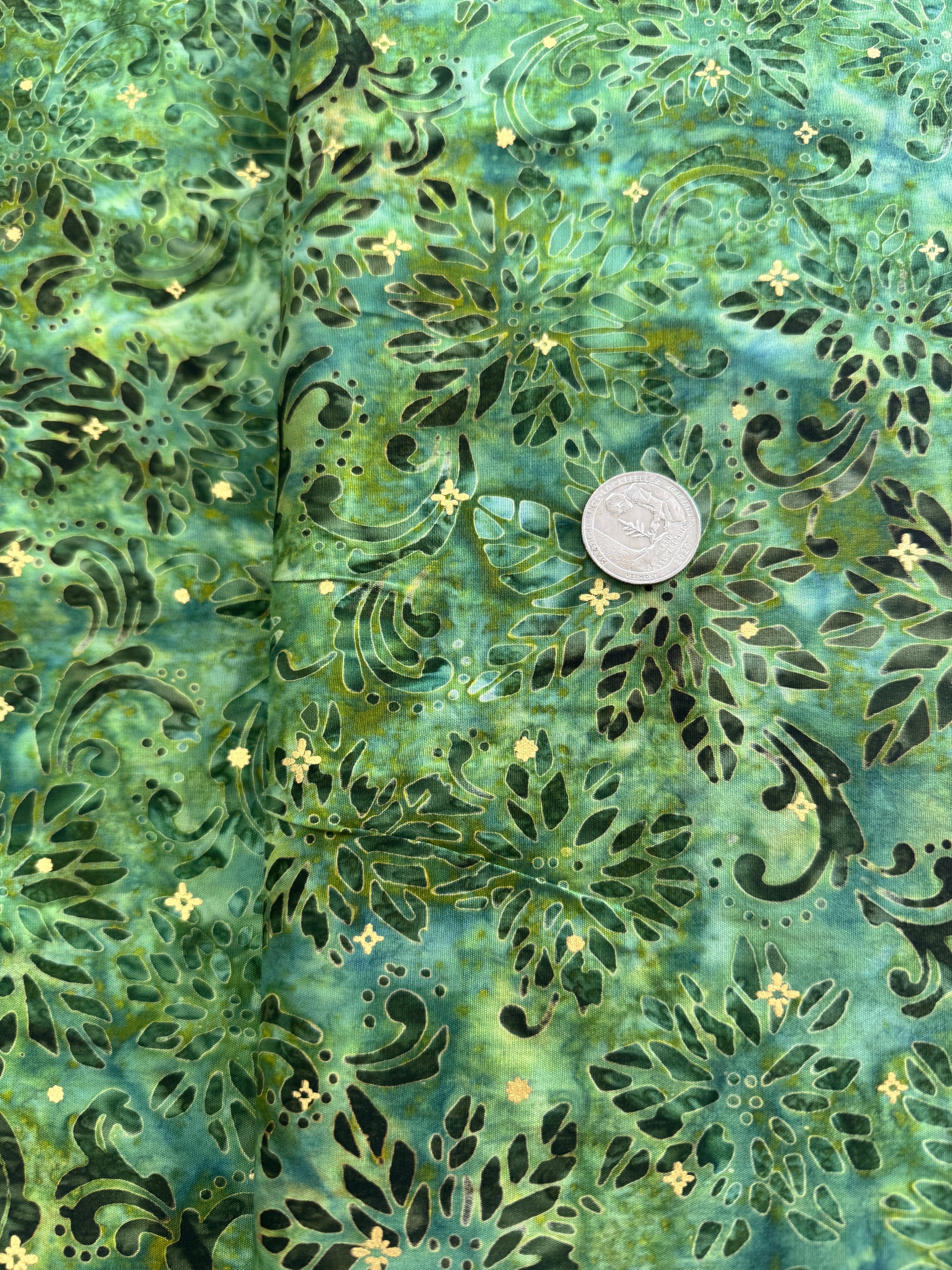 Artisan Batiks - Winter Sparkle - Willow Gold Sparkle Yardage