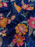Embroidered Dark Blue Viscose Georgette Fabric with Sequins and Thread Work