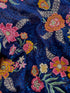Embroidered Dark Blue Viscose Georgette Fabric with Sequins and Thread Work
