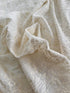 Cream Viscose Georgette Embroidered Fabric With Sequins and Thread Work