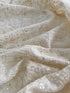 Cream Viscose Georgette Embroidered Fabric With Sequins and Thread Work