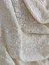 Cream Viscose Georgette Embroidered Fabric With Sequins and Thread Work