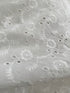 White Hakoba Cotton Embroidered Fabric with Florals and Cutwork