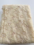 Cream Floral Embroidered Lace Fabric