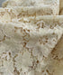 Cream Floral Embroidered Lace Fabric