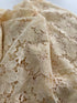 Cream Floral Embroidered Lace Fabric