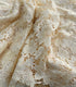 Cream Floral Embroidered Lace Fabric