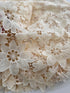 Cream Floral Embroidered Lace Fabric