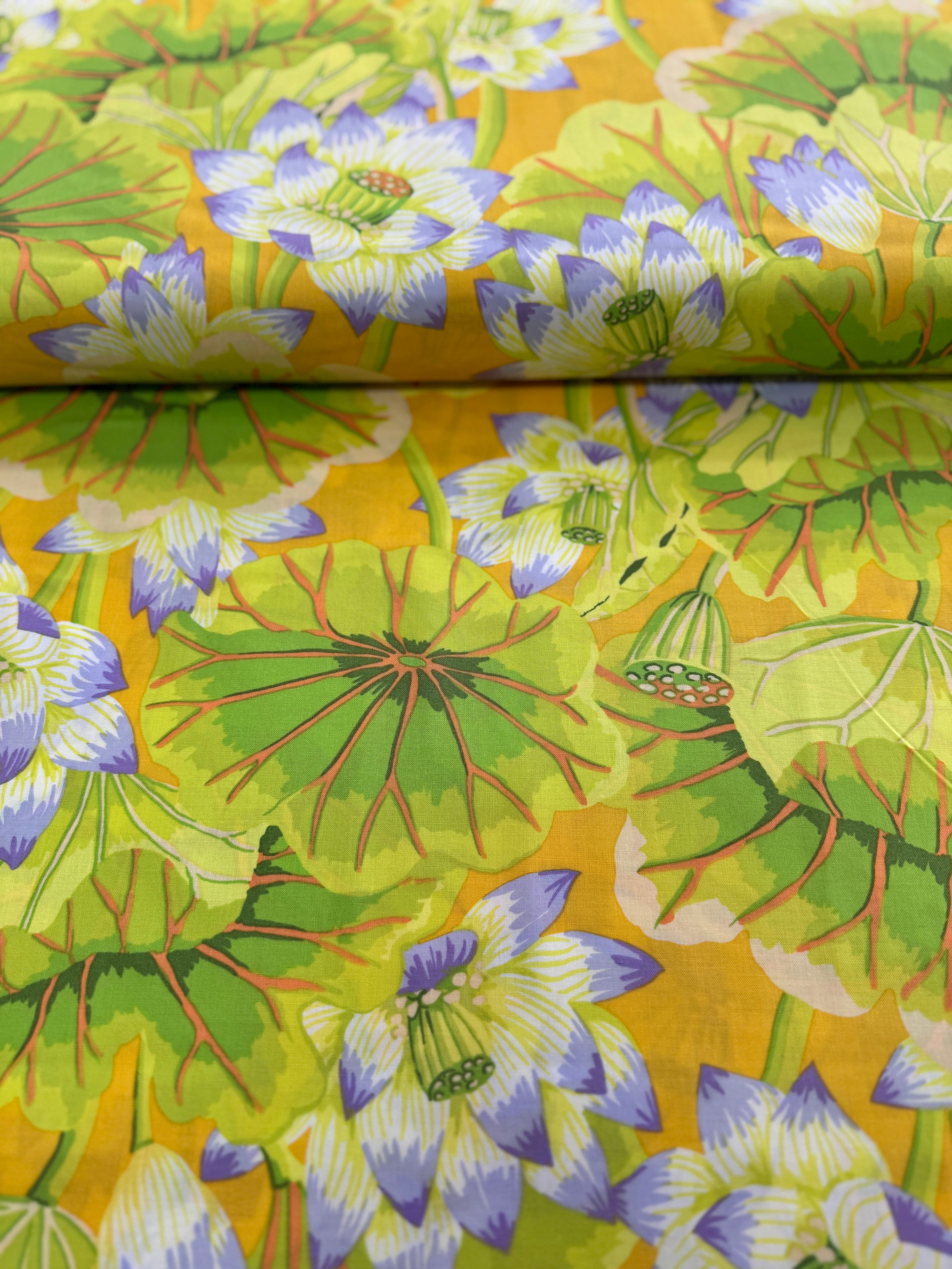 Kaffe Fassett Collective Classics - Lake Blossoms Yellow Yardage